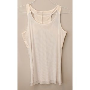 Oiselle Farrow Mesh Tank Top, Ivory, 6